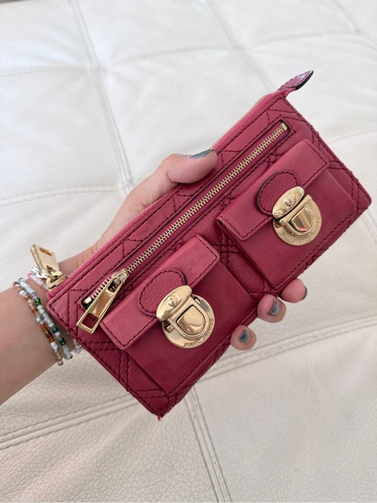 Marc Jacobs Handbags - Marc Jacobs Quilted Rose Pink Wristlet Wallet with Gold Hardware